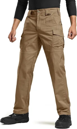 Miniatura 2 de CQR Men's Flex Stretch Tactical Pants, Water Resistant Ripstop Cargo Pants, Lightweight EDC Outdoor Hiking Work Pants