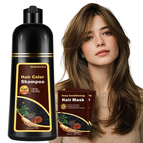 Miniatura 12 de Champú de tinte para el cabello 3 en 1, tinte natural marrón cereza para hombres y mujeres, champú de tinte de larga duración para cabello teñido