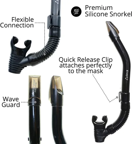 Miniatura 4 de EVO Hi Definition Máscara y Snorkel Combo - Lente dual - Máscara de esnórquel para adultos - Máscara de buceo y juego de esnórquel para adultos