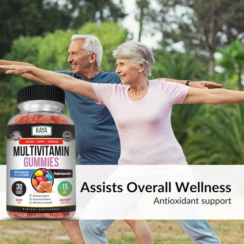 Miniatura 3 de Kaya Naturals Gomitas multivitamínicas para adultos, biotina, vitamina A, B-12, C y E, incluyendo zinc, ácido fólico, sabor a fresa - Multivitaminas