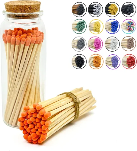 Miniatura 6 de Chandler Studio Fósforos en un frasco Más de 60 cerillas Fósforos decorativos con almohadilla de encendido Encendedor de velas largo