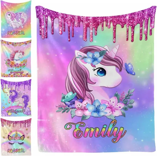 Miniatura 23 de Manta personalizada, 20 colores para niño y niña, manta con nombre personalizado para niños y adultos, manta de Navidad para niños y niñas