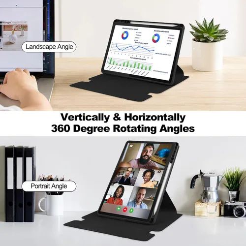 Miniatura 7 de Funda para tableta Samsung Galaxy Tab A8 de 10.5 pulgadas, teclado redondo inalámbrico desmontable Bluetooth, cubierta trasera transparente