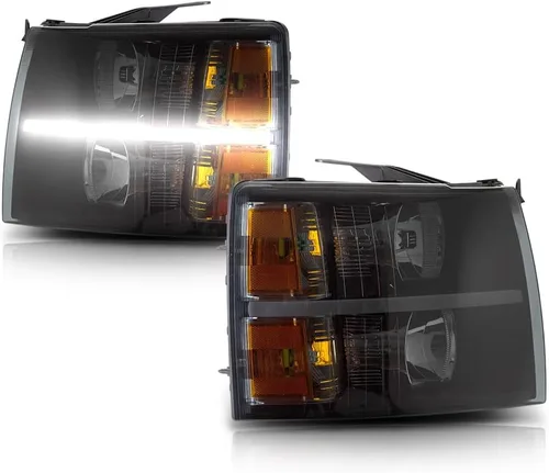 Miniatura 12 de G-PLUS Conjunto de faros, compatible con Chevy Silverado 2007 2008 2009 2010 2011 2012 2013 2014 Chevy Silverado parachoques faro, lente