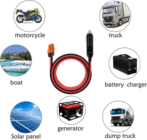 Miniatura 6 de XT60i - Cable de carga de enchufe para encendedor de cigarrillos, 12 V, macho a XT60i, cable adaptador para panel solar, estación de energía