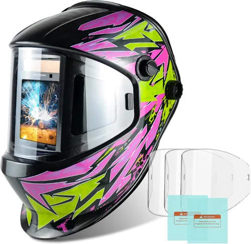 Miniatura 11 de Casco de soldadura TRQWH con luz, color verdadero, oscurecimiento automático, cascos de soldadura para hombres, capucha de soldadura con energía