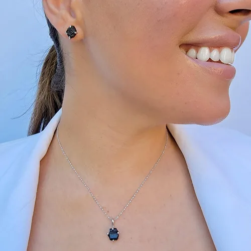 Miniatura 51 de Natural raw gemstone stud earrings with white gold over 925 sterling silver, 6 to 7mm rough genuine quality birthstone gift for her, Uniquelan