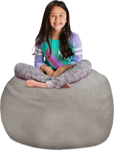 Miniatura 58 de Posh Stuffable Kids Funda de Silla Puf Rellenable para Almacenamiento de Animales de Peluche - Organizador de Juguetes Infantiles, Mediano 27