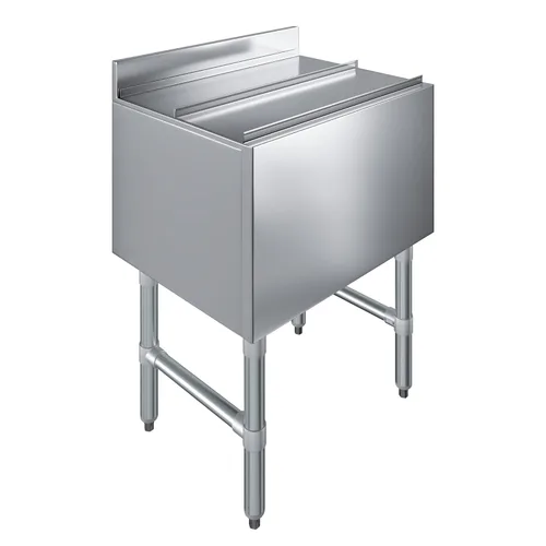 AmGood 18.5 in. x 24 in. Cubo de hielo debajo de la barra con tapa deslizante | NSF | Baúl de hielo de acero inoxidable con tapa deslizante