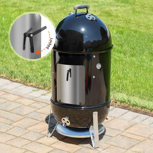 Miniatura 5 de onlyfire Conjunto de puerta de acero inoxidable para Weber de 18 pulgadas WSM para ahumador de carbón, pieza de repuesto de puerta de acceso