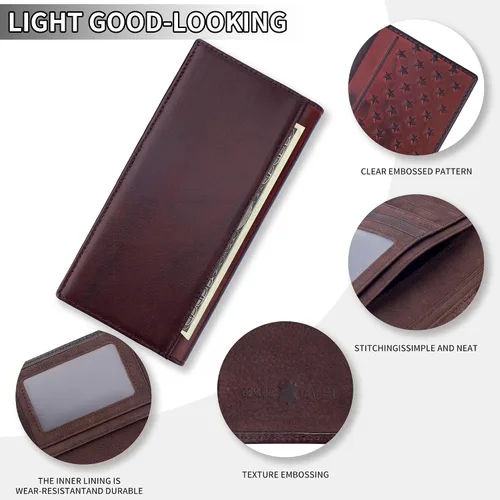 Miniatura 3 de Billeteras occidentales para hombres, cartera de chequera Rodeo para vaqueros, billetera larga plegable para hombre, tarjetero con bloqueo RFID