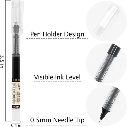 Miniatura 3 de Beieverluck 120 piezas de bolígrafos de bola rodante de 0,5 mm, bolígrafos japoneses de punta fina, bolígrafos de tinta líquida de secado rápido