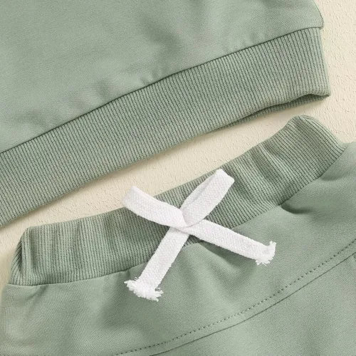 Miniatura 56 de Conjunto de sudadera de manga larga con cuello redondo y pantalones deportivos para bebés, ropa de invierno para bebé