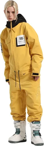 Miniatura 4 de IMPHUT Traje de esquí de una pieza para mujer, impermeable, resistente al viento, traje de nieve aislado para deportes de nieve