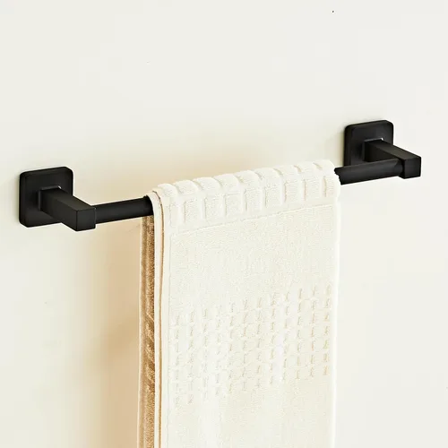 Miniatura 2 de Toallero de baño negro mate de 12 pulgadas, accesorios de baño, toallero grueso de acero inoxidable para baño, toallero montado en la pared