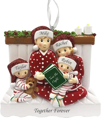 Miniatura 7 de Adorno de Navidad familiar 2025 – Adorno personalizado para familias – Adorno familiar personalizado – Regalo de recuerdo decorativo para árbol