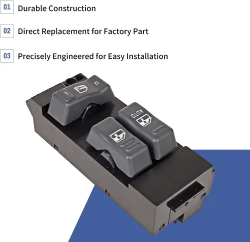 Miniatura 3 de Master - Interruptor de ventana eléctrica para lado del conductor compatible con Chevy Silverado GMC Sierra 1500 2500 2500HD 3500 1999-2002