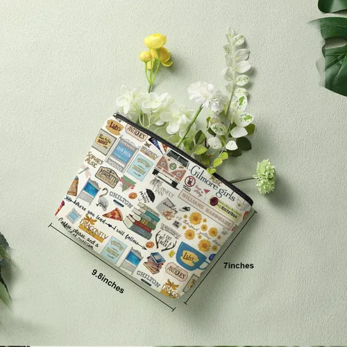 Miniatura 2 de Decohim Bolsa de maquillaje divertida inspirada en mercancía de programas de televisión, regalo para fanáticos de Lukes blanco604