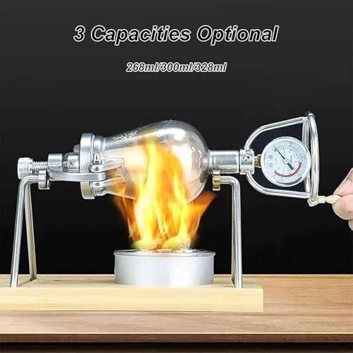 Miniatura 3 de Máquina de palomitas de maíz de aire caliente de alta presión, cañón manual chino vintage, amplificador de grano de 12.4 fl oz para fiestas, eventos