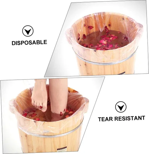 Miniatura 5 de EXCEART Bolsas de baño desechables para pies de 25.59 x 21.65 pulgadas, forros para spa y pedicura, 160 unidades, resistentes al desgarro, ligeras