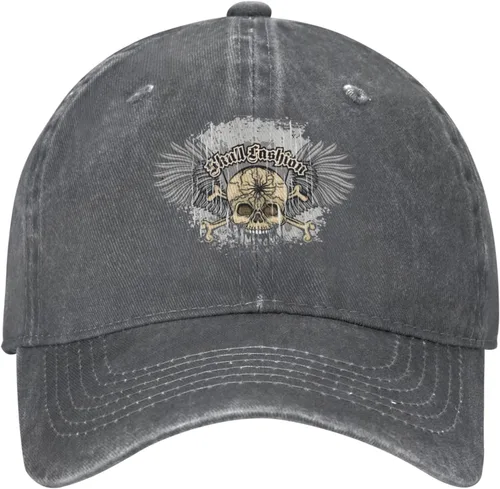 Miniatura 2 de Cowboy Hat Trendy Hats for Man and Women Djustable Four Season Outdoor Baseball Cap of Hell Skull with Angel Deep Heather