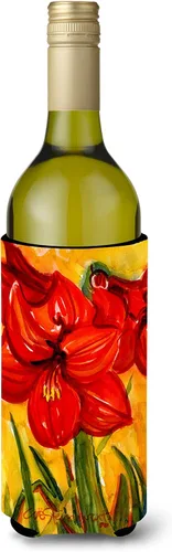 Miniatura 20 de Caroline's Treasures 6015LITERK Flower – Bird of Paradise Botella de vino Hugger Botella Enfriador de Frigorífico Hugger Funda Abrazadora Lavable a