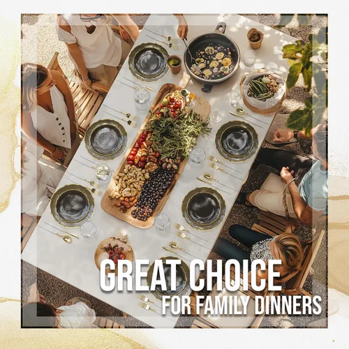 Miniatura 4 de Platos de plástico exquisitos para fiesta, juego de 40 piezas, elegantes platos de cena de plástico para 20 invitados, 20 platos de postre de 20 x