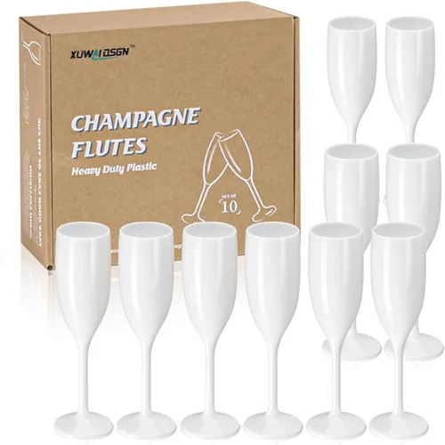 XUWAIDSGN Copas de champán de acrílico Copas de champán para boda Copa de brindis de champán de acrílico Vaso de champán de plástico reutilizable