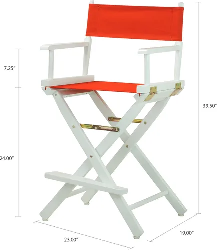 Miniatura 2 de Casual Home - Silla de director de 24 pulgadas, marco blanco con lienzo rojo, altura de mostrador
