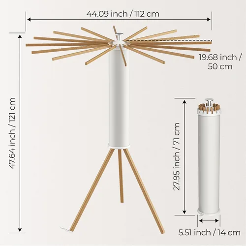 Miniatura 2 de SUNOUTLY Estante de Secado de Ropa con Trípode, Estante para Ropa Portátil y Plegable que Ahorra Espacio para Secar Ropa - Estante Secador de Ropa