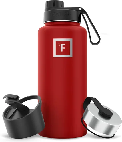 Miniatura 24 de IRON °FLASK Frasco de hidratación para acampar y senderismo con pajilla, botella de agua deportiva de acero inoxidable con aislamiento de boca