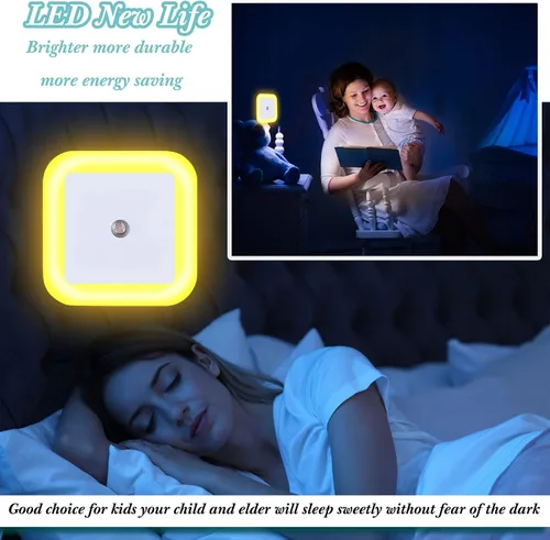 Miniatura 3 de Hortsun Paquete de 24 Luces Nocturnas LED que se Enchufan a la Pared con Sensor Inteligente de Oscuridad Automático, Luces Enchufables Automáticas