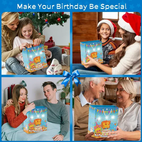 Miniatura 5 de MAGICAL BAG Bolsas de regalo para luces y sonidos de cumpleaños, bolsas de recuerdo de fiesta, bolsa de envoltura musical sorpresa de 12.5 pulgadas
