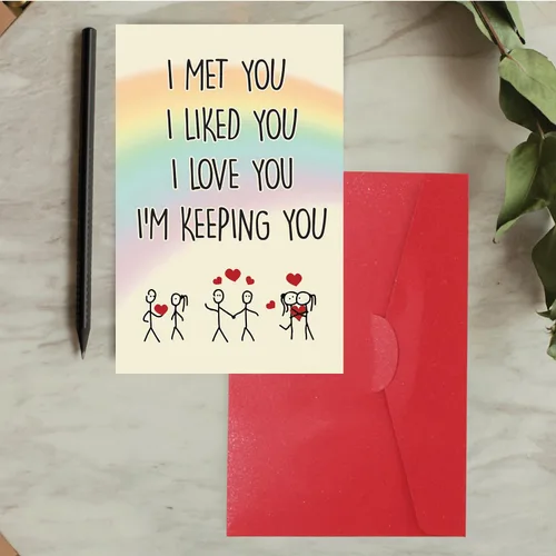 Miniatura 4 de Cheerin Divertida tarjeta de aniversario con sobres, tarjetas de amor humorísticas para él y ella, tarjeta romántica para marido, esposa, prometido