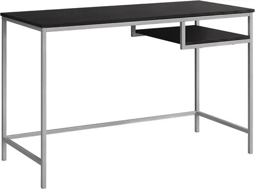 Monarch Specialties Mesa contemporánea para laptop con estante para el hogar y la oficina, patas de metal, 48 pulgadas de largo, capuchino