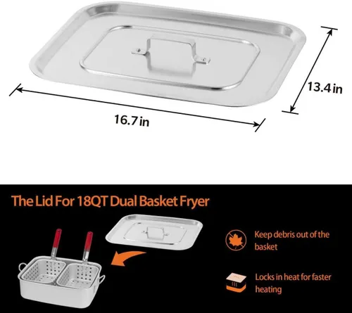 Miniatura 5 de OuterMust Cubierta de aluminio para freidora de 18 cuartos de galón, 16.5 "x 13.4", ideal para freidora