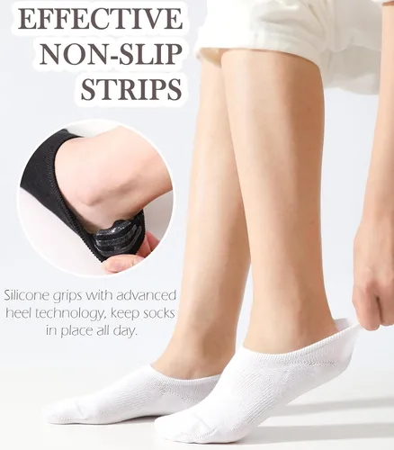 Miniatura 4 de Breslatte Calcetines invisibles para mujer y hombre, antideslizantes, atléticos, no se transparentan, cortos, invisibles, de corte bajo para mujer