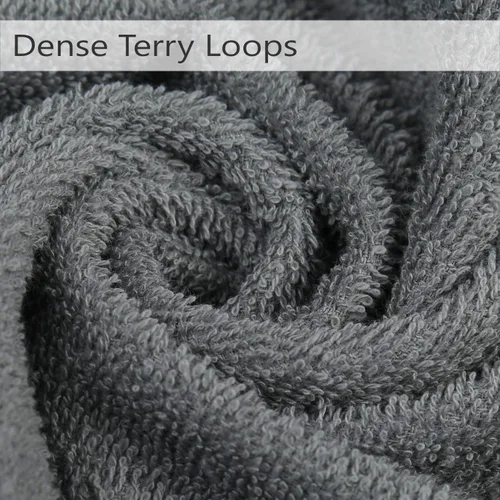 Miniatura 4 de RAJRANG - Toallas de mano para baño altamente absorbentes, ligeras y suaves, de algodón, color gris, paquete de 6, 28 x 16 pulgadas