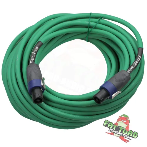 Miniatura 2 de Fat Toad Cable Speakon a Speakon de 50 pies (Serie Twist-LockPRO) – Cable verde de 12 AWG con conector para equipo de estudio, DJ y escenario