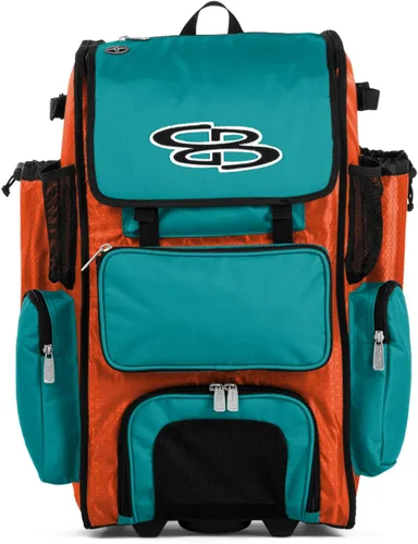 Miniatura 102 de Boombah Rolling Superpack - Bolsa para equipo de béisbol/sóftbol, varios colores, mango telescópico y capacidad para 4 murciélagos, versión