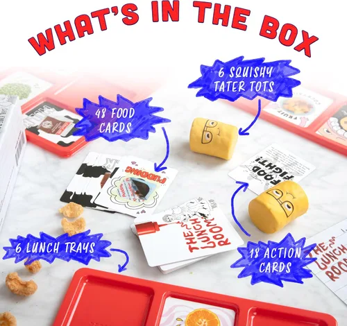 Miniatura 6 de The Lunch Room - Juego de cartas familiar - Juego de fiesta de lucha de comida rápida para niños y adultos, divertido para 3 a 6 jugadores, fácil