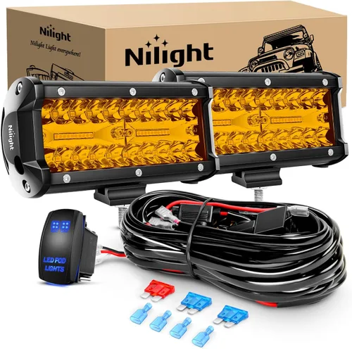 Miniatura 16 de Nilight Barra de luces LED de 6.5 pulgadas, 120W, combinada de inundación y foco, para todoterreno, conducción antiniebla, iluminación de trabajo