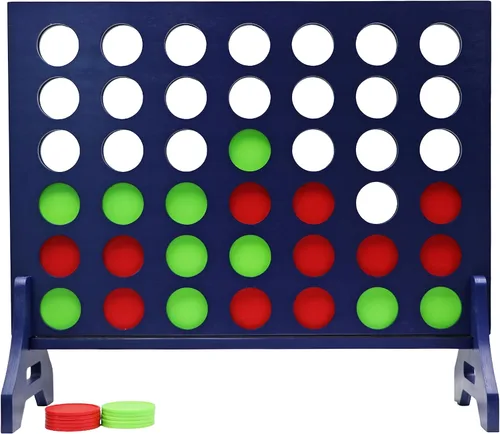 Miniatura 52 de Tailgating Pros Cuatro en una fila gigante azul marino premium con funda de transporte – Juego de patio al aire libre de gran tamaño – ¡Muchos
