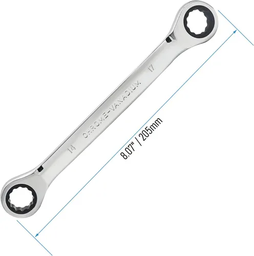 Miniatura 2 de Llave de trinquete de extremo de caja doble 0.551 in x 0.669 in métrica 72 dientes 12 puntos trinquete engranaje herramientas de llave de engranaje