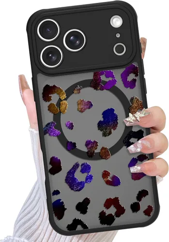 Miniatura 26 de TEAUGHT Compatible con iPhone 11 Funda con patrón lindo estampado de leopardo negro guepardo + protector de pantalla a prueba de golpes, funda