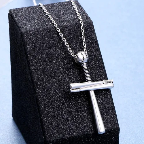 Miniatura 5 de Mens S925 Sterling Silver Large Cross Pendant Necklace 24 Inches Silver Chain