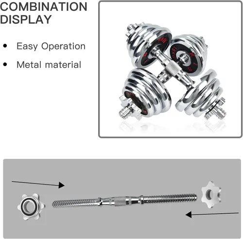 Miniatura 3 de Lamoutor 2 piezas de collar de tuerca hexagonal antideslizante con tornillo para mancuernas de barra para levantamiento de pesas