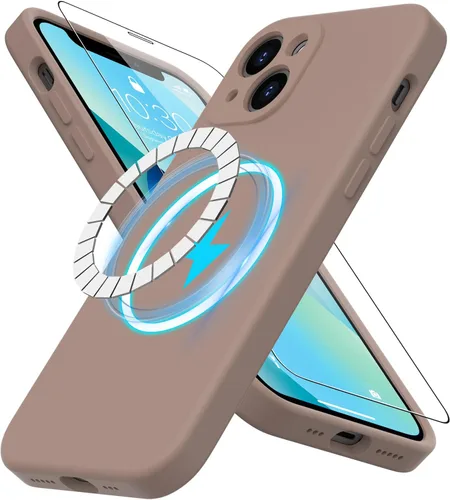 Miniatura 66 de DEENAKIN Funda magnética de silicona para iPhone 12 Pro con protector de pantalla, compatible con MagSafe, protección de cámara, funda protectora