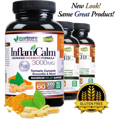 Miniatura 2 de Fórmula 3000 InflamCalm Advanced para mujer con cúrcuma, curcumina, enzimas y boswellia. Vegetariana, sin gluten - (el embalaje puede variar)