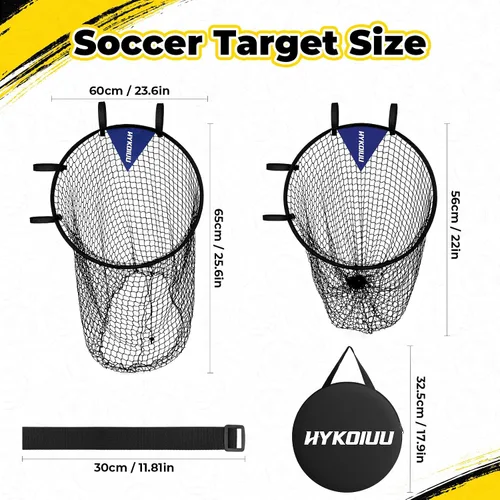 Miniatura 2 de Top Bins - Objetivo de portería de fútbol (2 piezas) de 23.6 pulgadas para voleibol, pase, precisión de disparo, práctica de fútbol